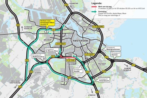 Kaart afsluitingen oktober